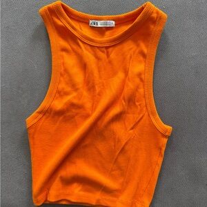 Zara Women's Orange Tank Top